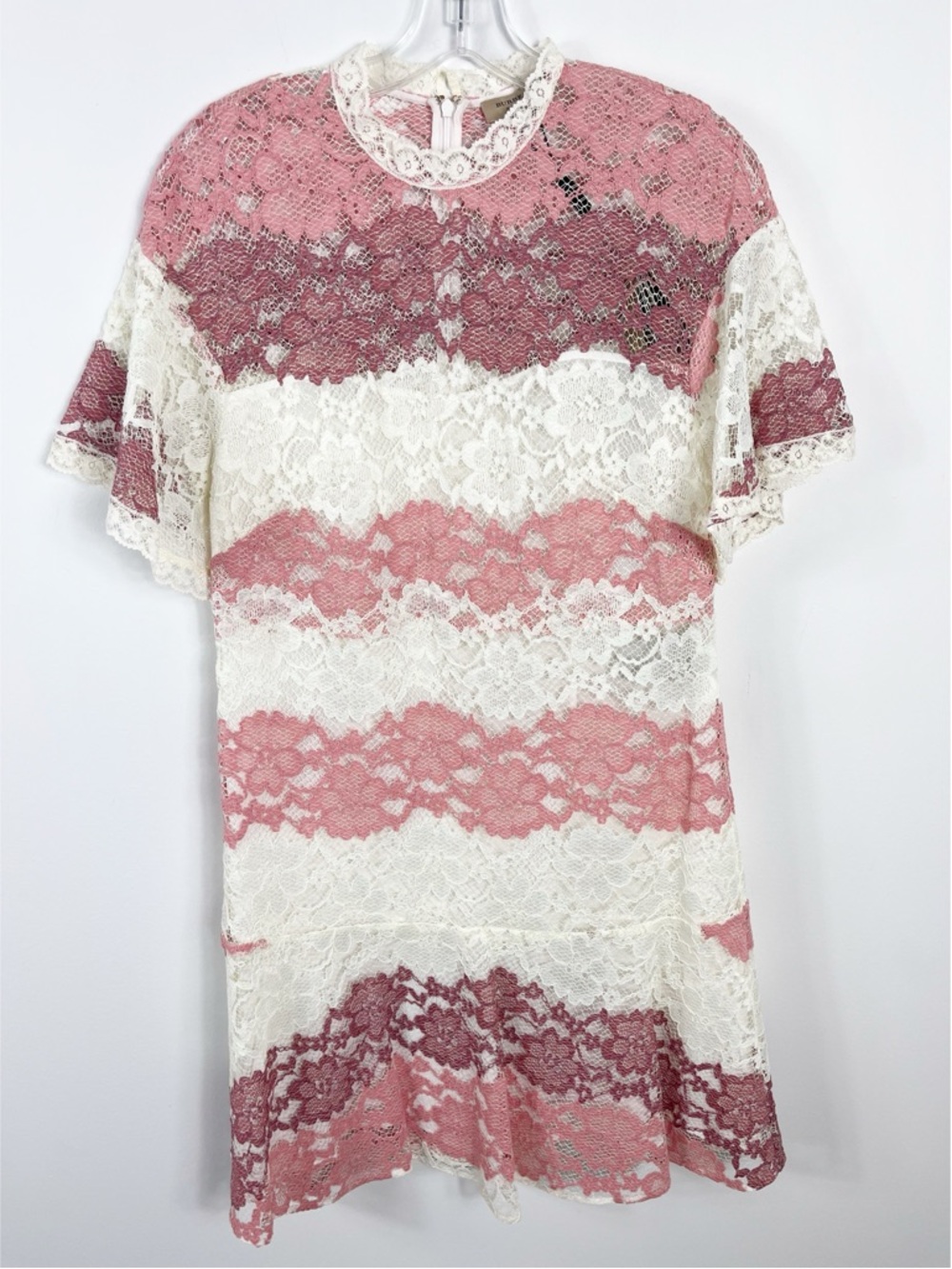Burberry Elisabetta Lace Mini Dress Size 8 NWT Dusty Pink Cream - Picture 4 of 10